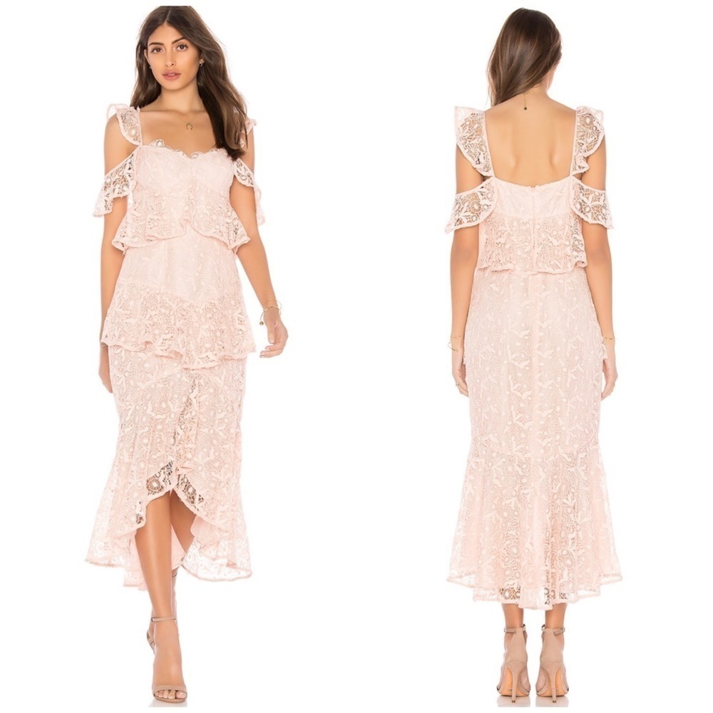 Amur | Hayden Tiered Lace Dress Blush Size 6 New